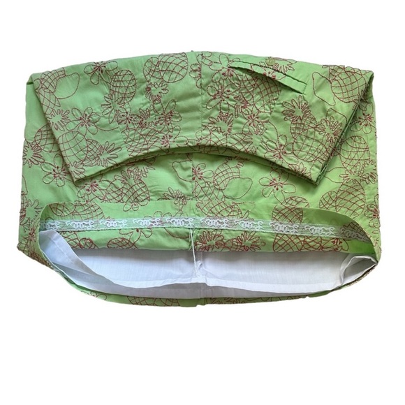 Lilly Pulitzer Lime Green with Embroidered Pineapples and Flowers A-Line Skirt - Picture 5 of 6